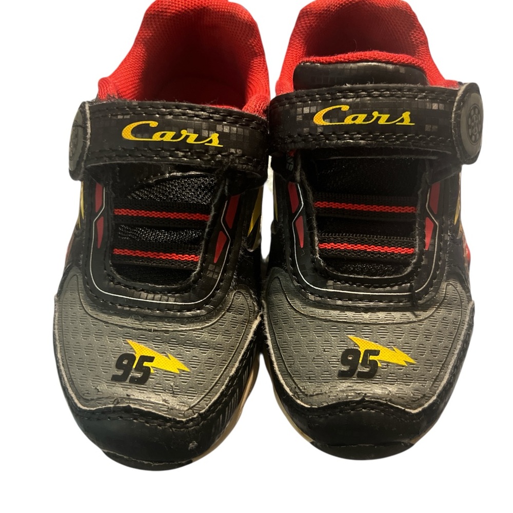 Disney Pixar Cars Black and Red Sneakers featuring Lightning McQueen